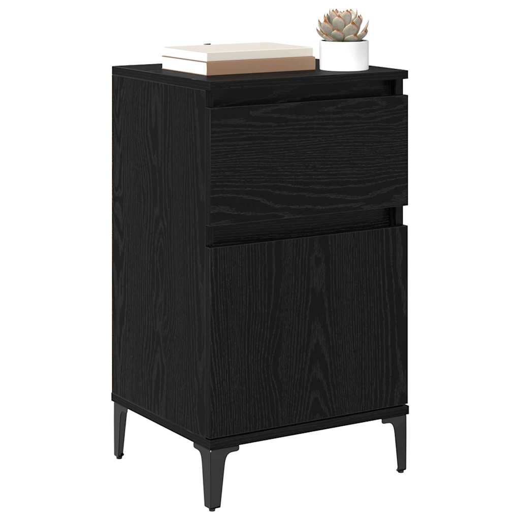 Noćni ormar 2 pcs Crni hrast 40 x 35 x 70 cm Konstruirano drvo