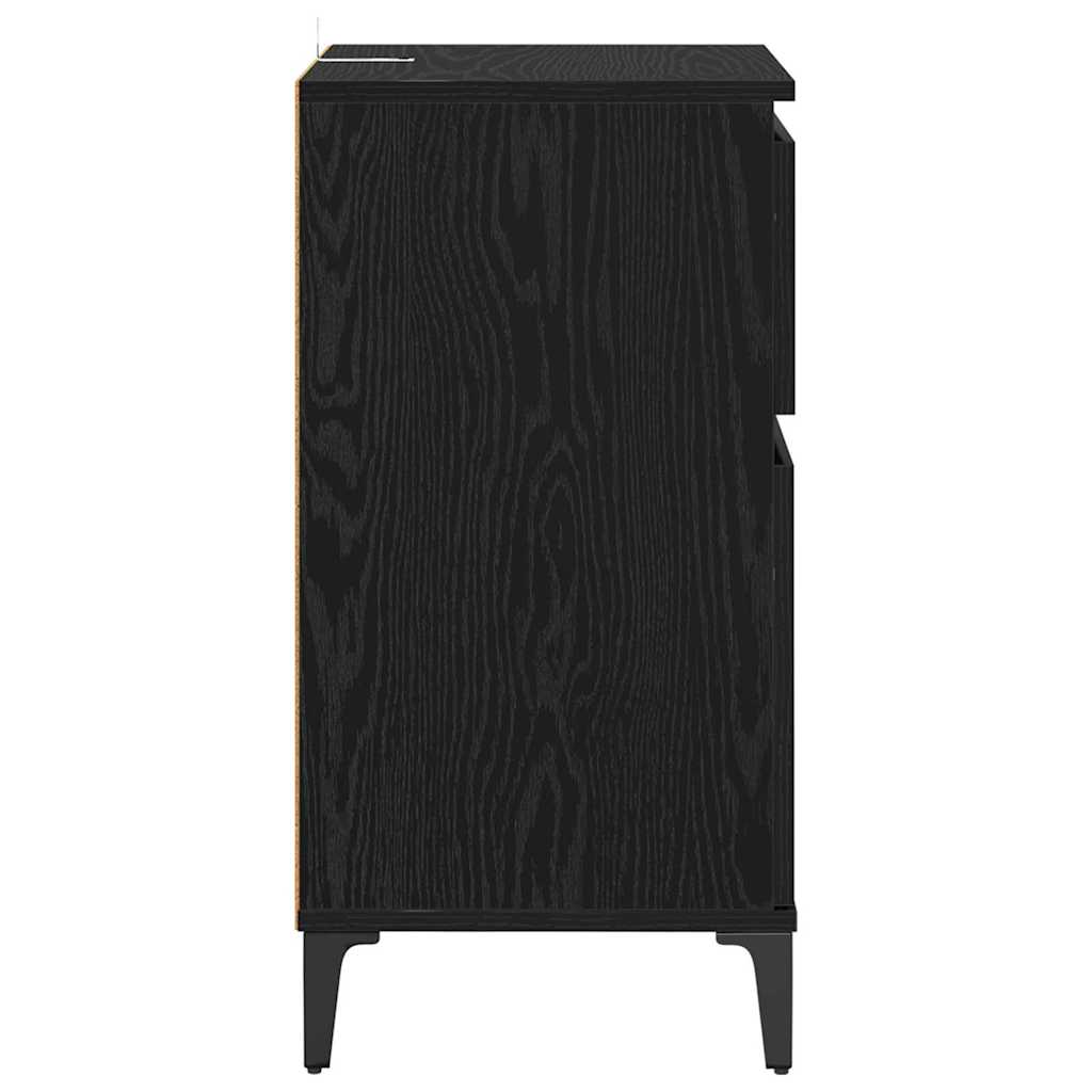 Noćni ormar 2 pcs Crni hrast 40 x 35 x 70 cm Konstruirano drvo
