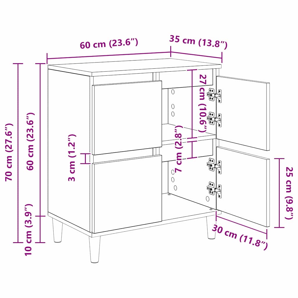 Kreveta Staro drvo 60 x 35 x 70 cm Konstruirano drvo