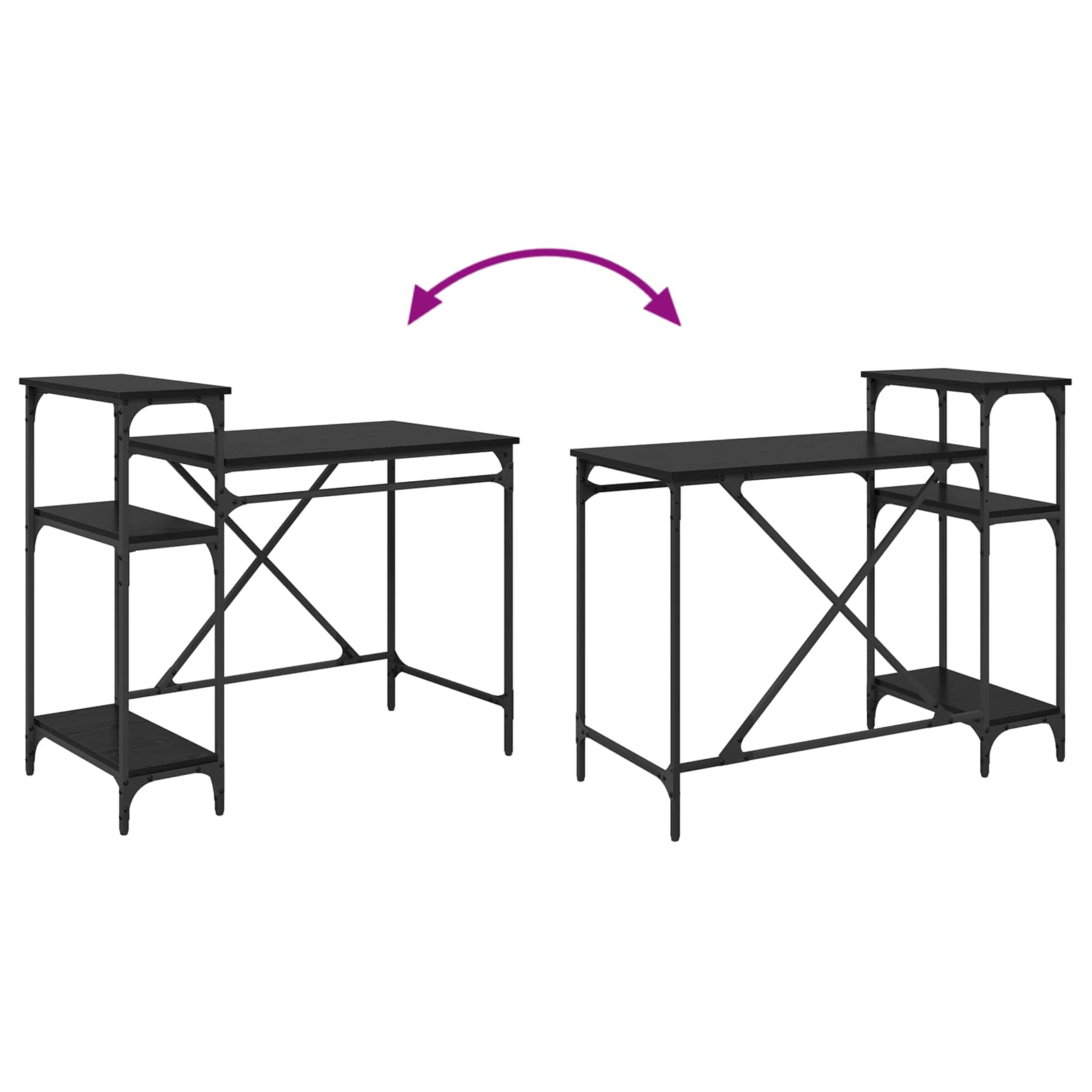 Stol Crni hrast 105 x 50 x 90 cm Konstruirano drvo