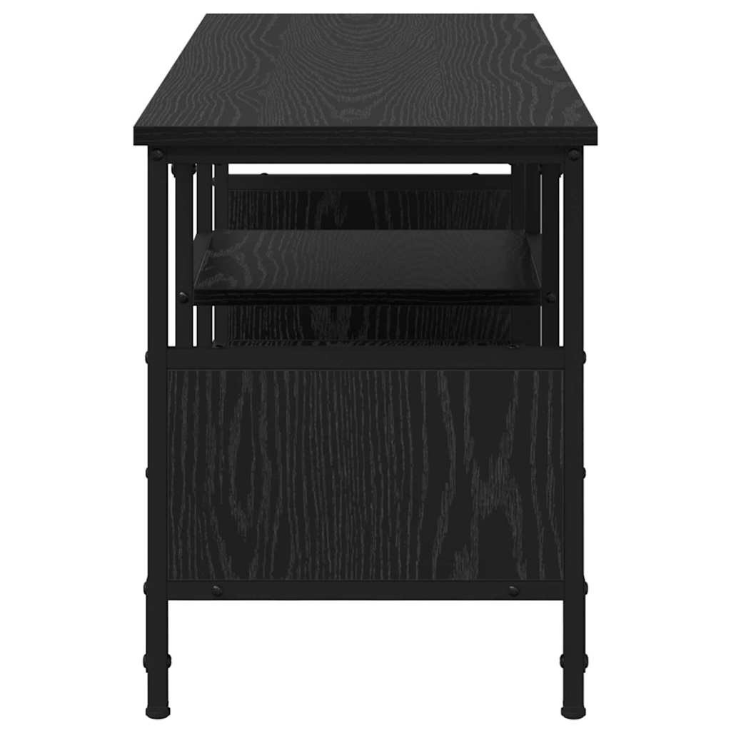 TV ormar Crni hrast 100 x 35 x 45 cm Obrađeno drvo i čelik