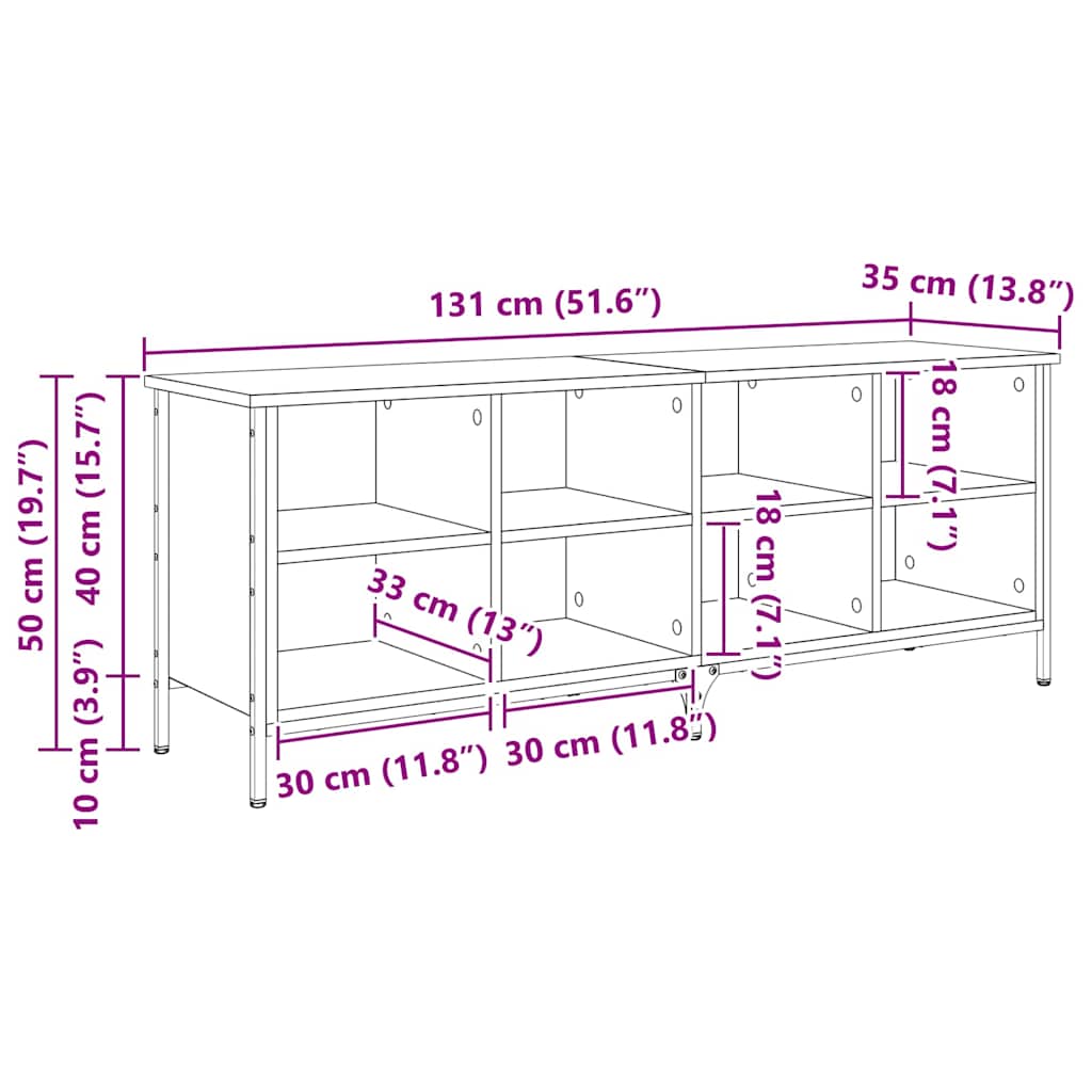 Ormar za cipele s policom Staro drvo 131 x 35 x 50 cm