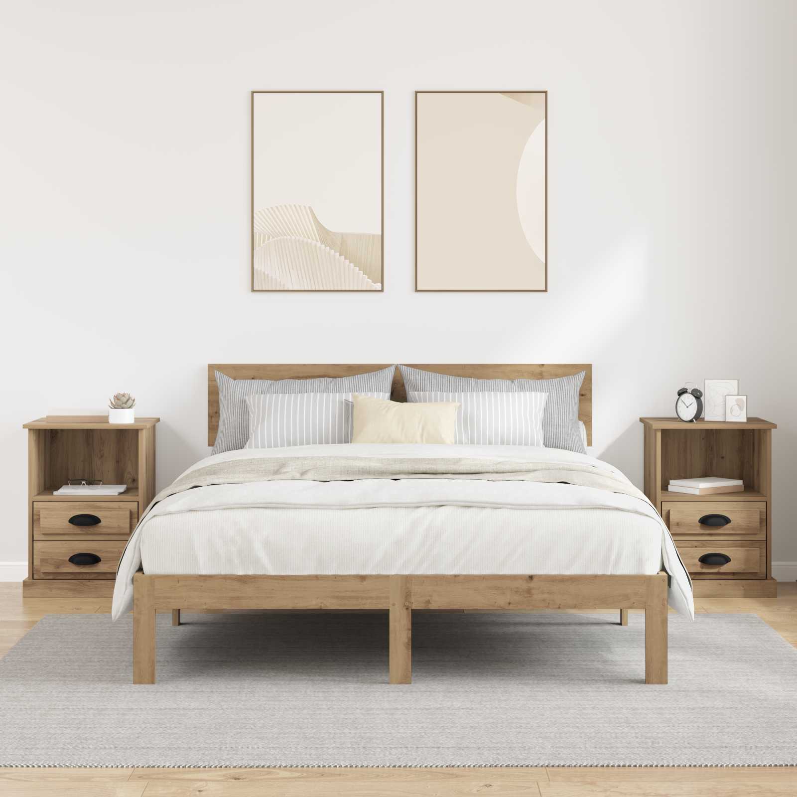 Noćni ormar s ladicama 2 pcs Umjetnički hrast 36 x 43 x 60 cm