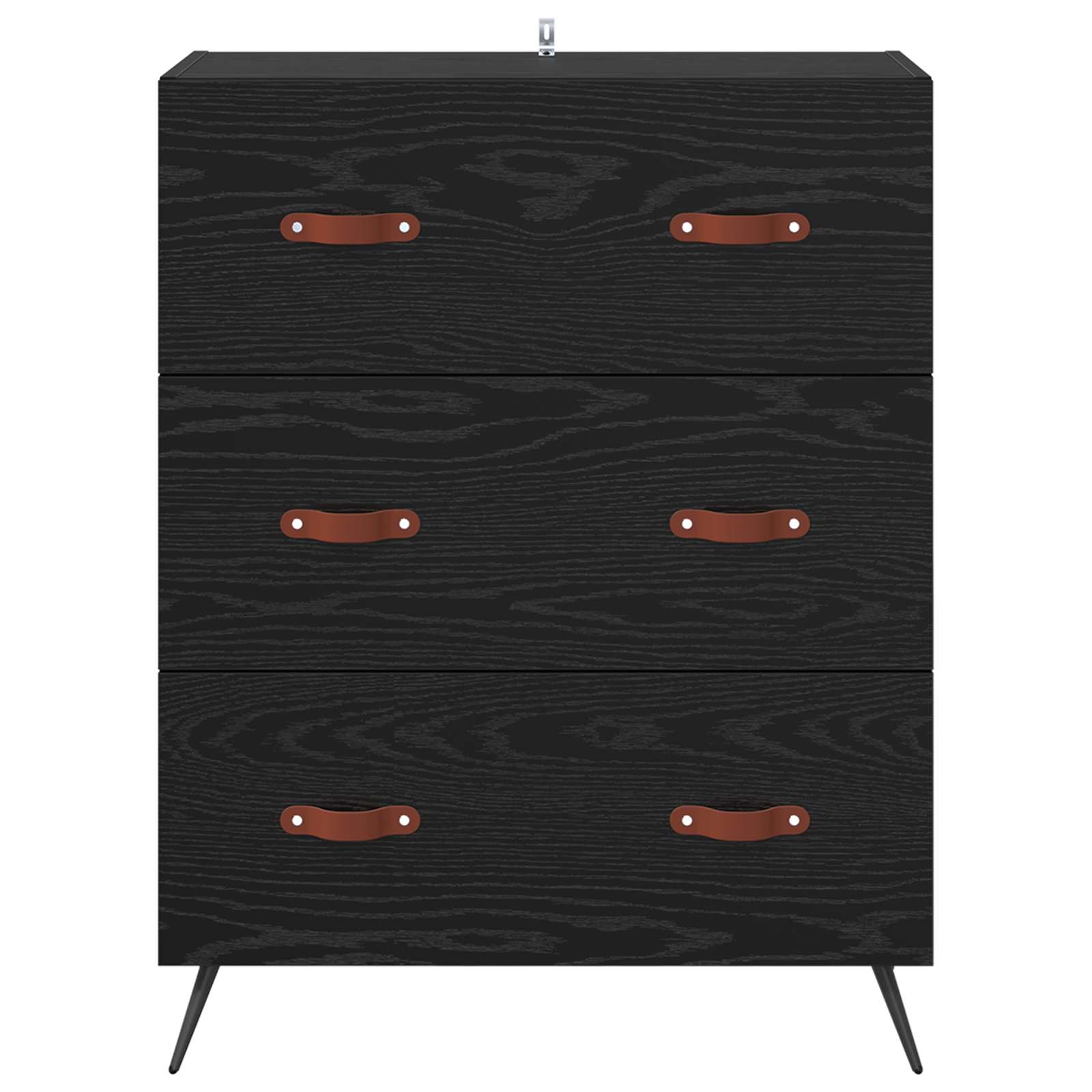 Komoda Crni Hrast 69,5 x 34 x 90 cm Konstrukcijsko drvo