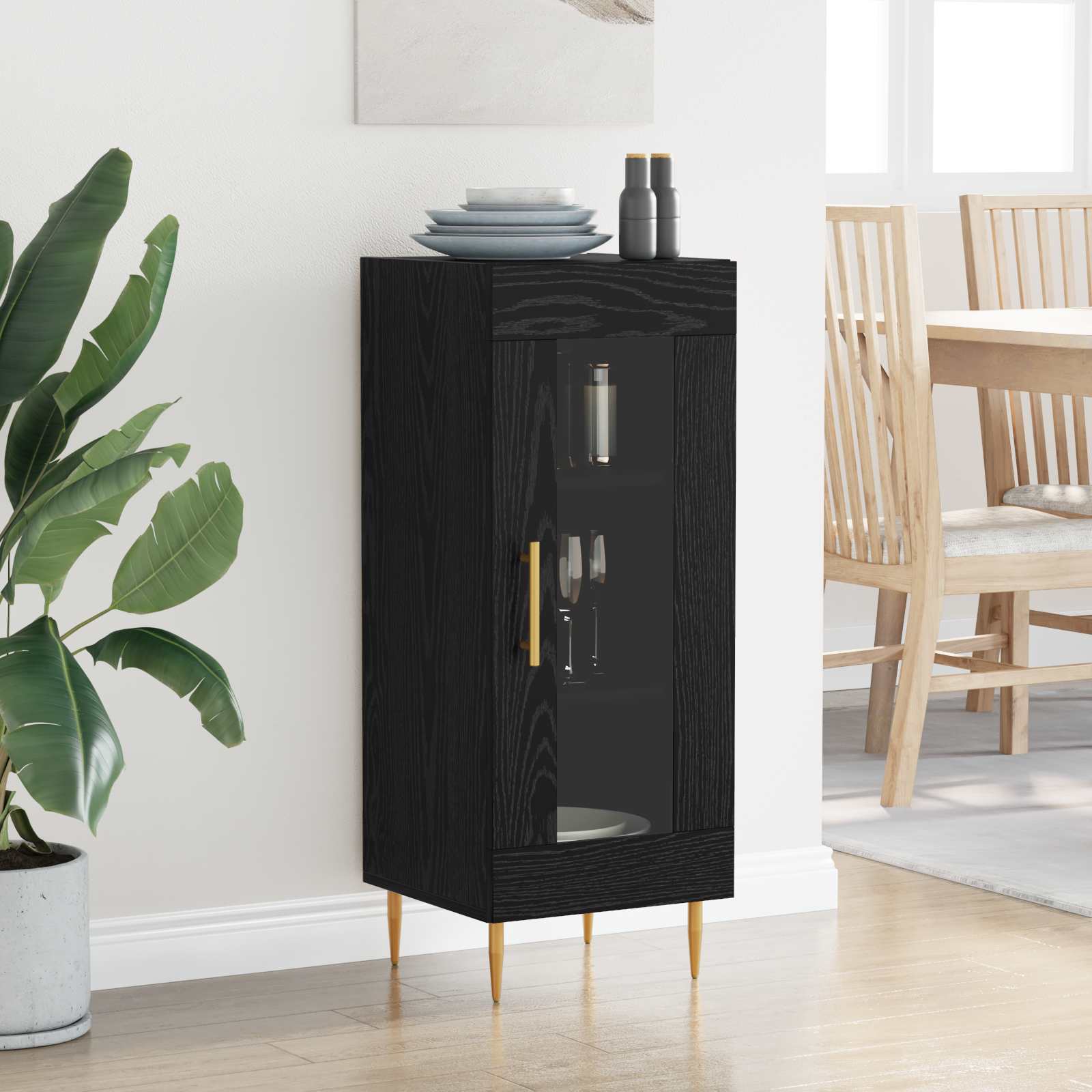Kreveta Crni hrast 34 x 34.5 x 90 cm Konstruirano drvo
