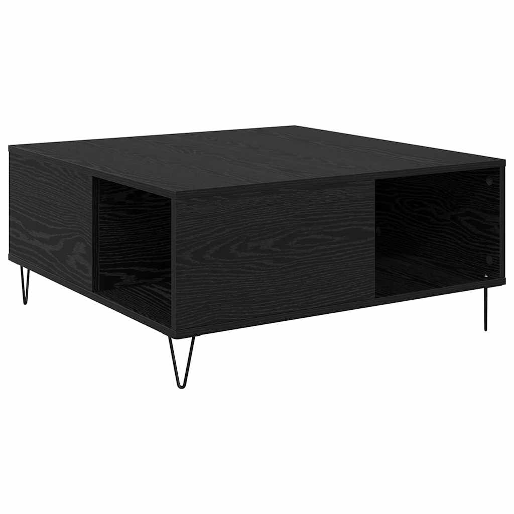 Kava Stol Crni hrast 80 x 80 x 36,5 cm Konstruirano drvo