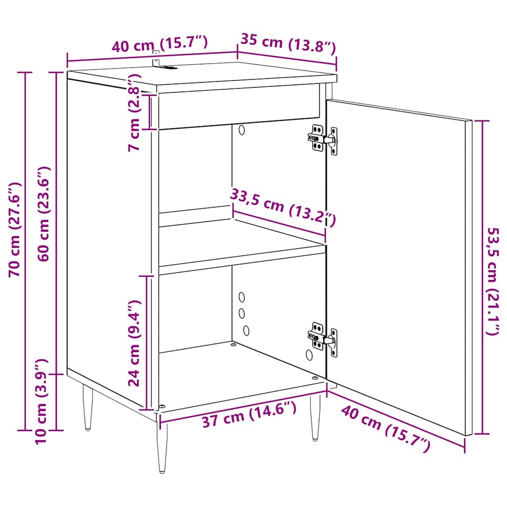 Kreveta 2 pcs Staro drvo 40 x 35 x 70 cm Obrađeno drvo i čelik
