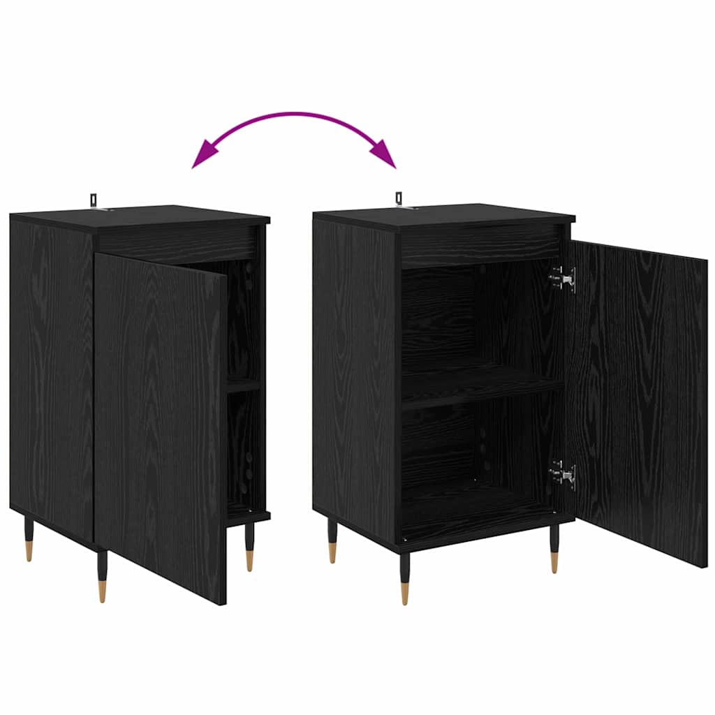 Kreveta 2 pcs Crni hrast 40 x 35 x 70 cm Obrađeno drvo i čelik