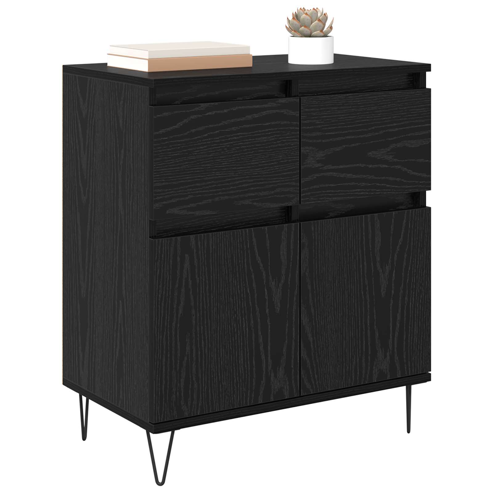 Kreveta Crni hrast 60 x 35 x 70 cm Obrađeno drvo i čelik