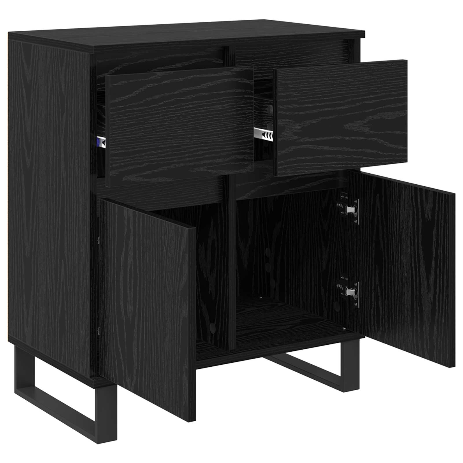 Kreveta Crni hrast 60 x 35 x 70 cm Obrađeno drvo i čelik