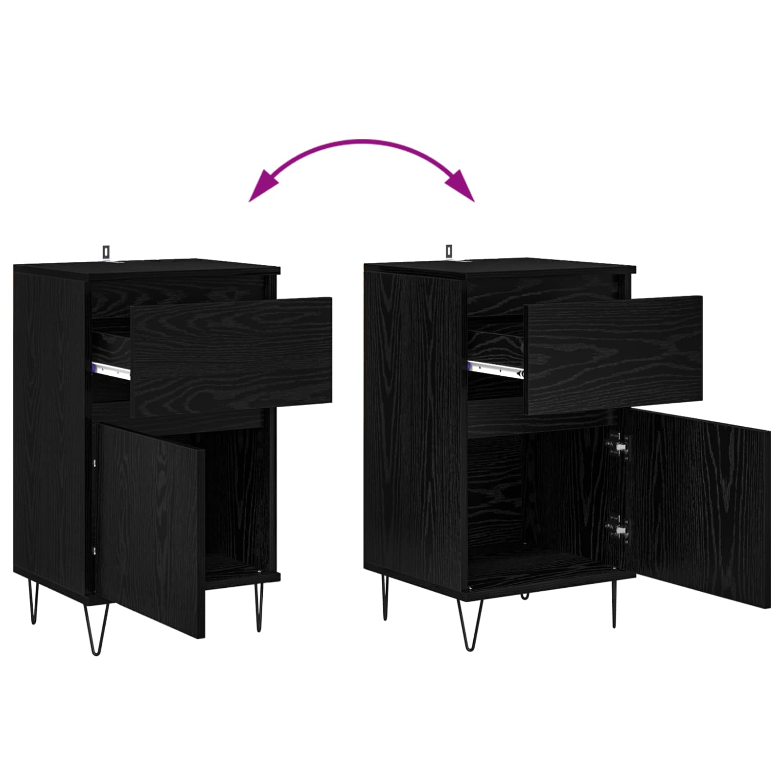 Kreveta s ladicama Crni hrast 35 x 40 x 70 cm Konstruirano drvo