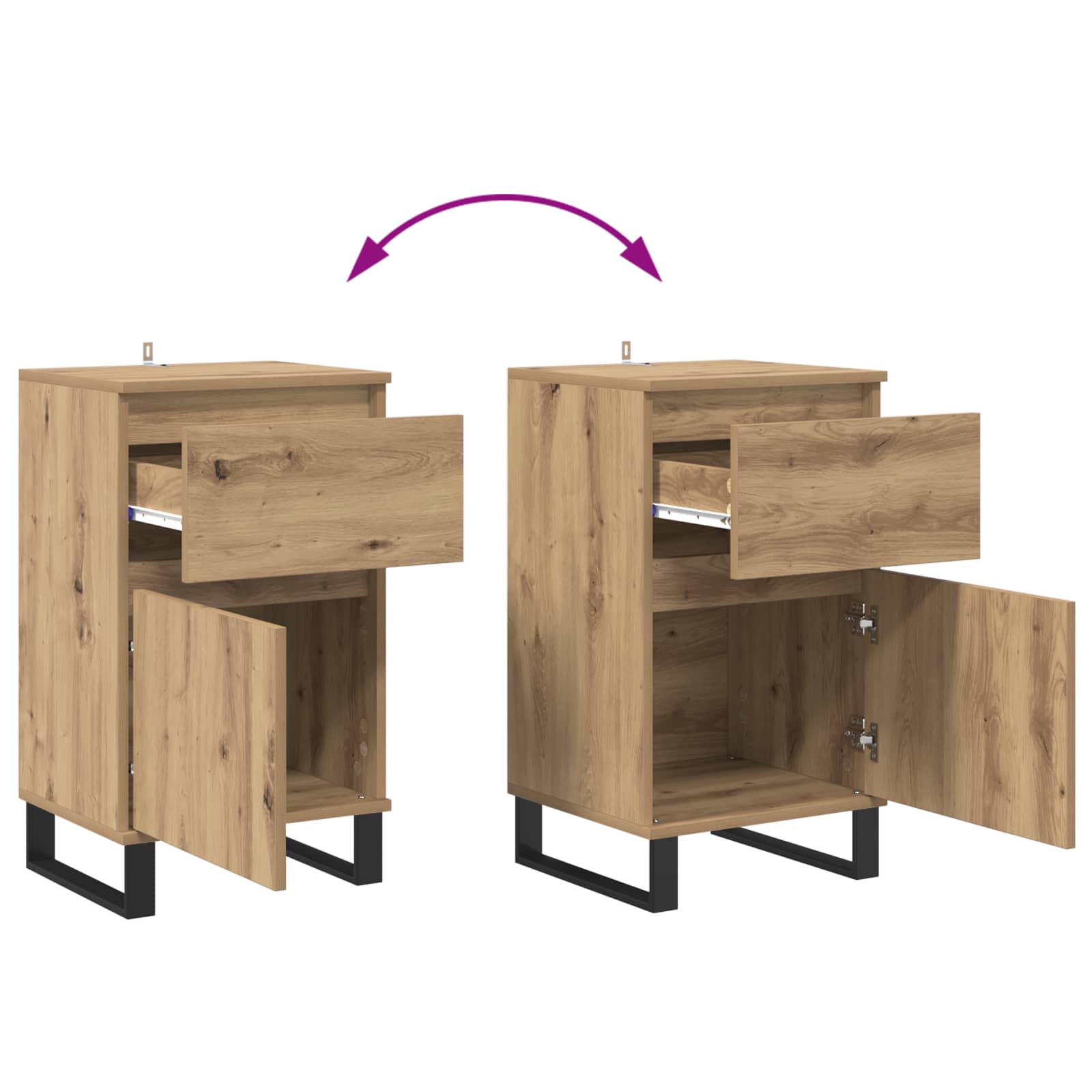 Kreveta hrast artisan 35 x 40 x 70 cm Konstruirano drvo