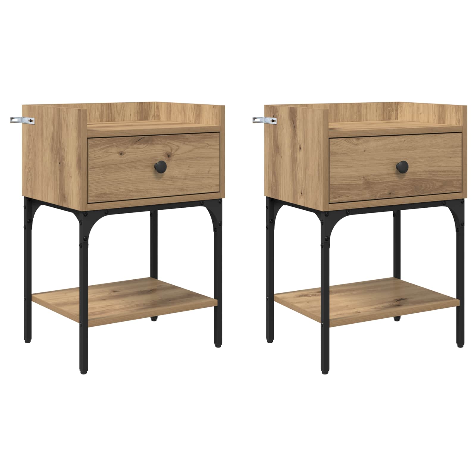 Noćni ormarić s ladicama 2 pcs Umjetnički hrast 40 x 29 x 60 cm