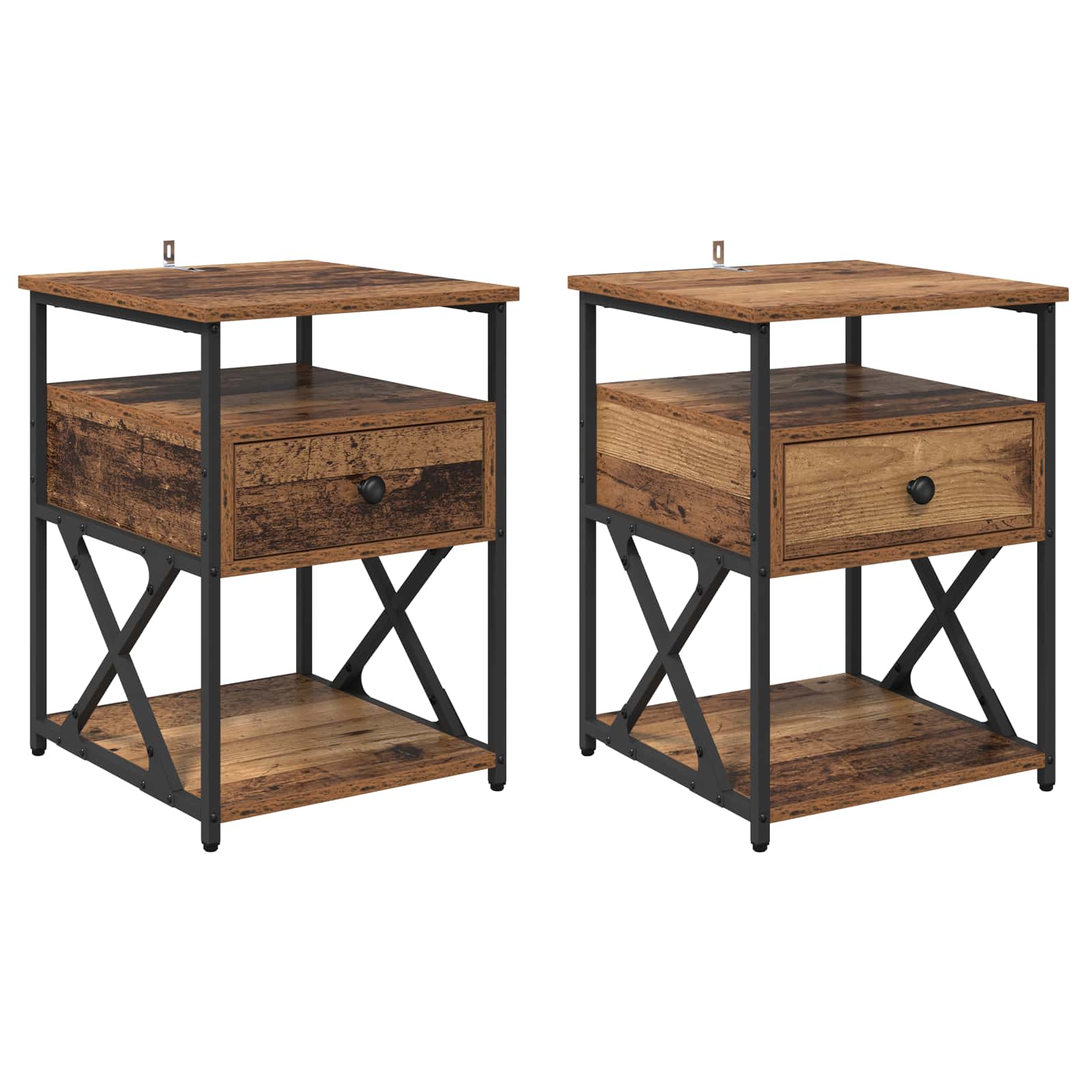 Noćni ormar 2 pcs Staro drvo 40 x 42 x 55 cm Konstruirano drvo