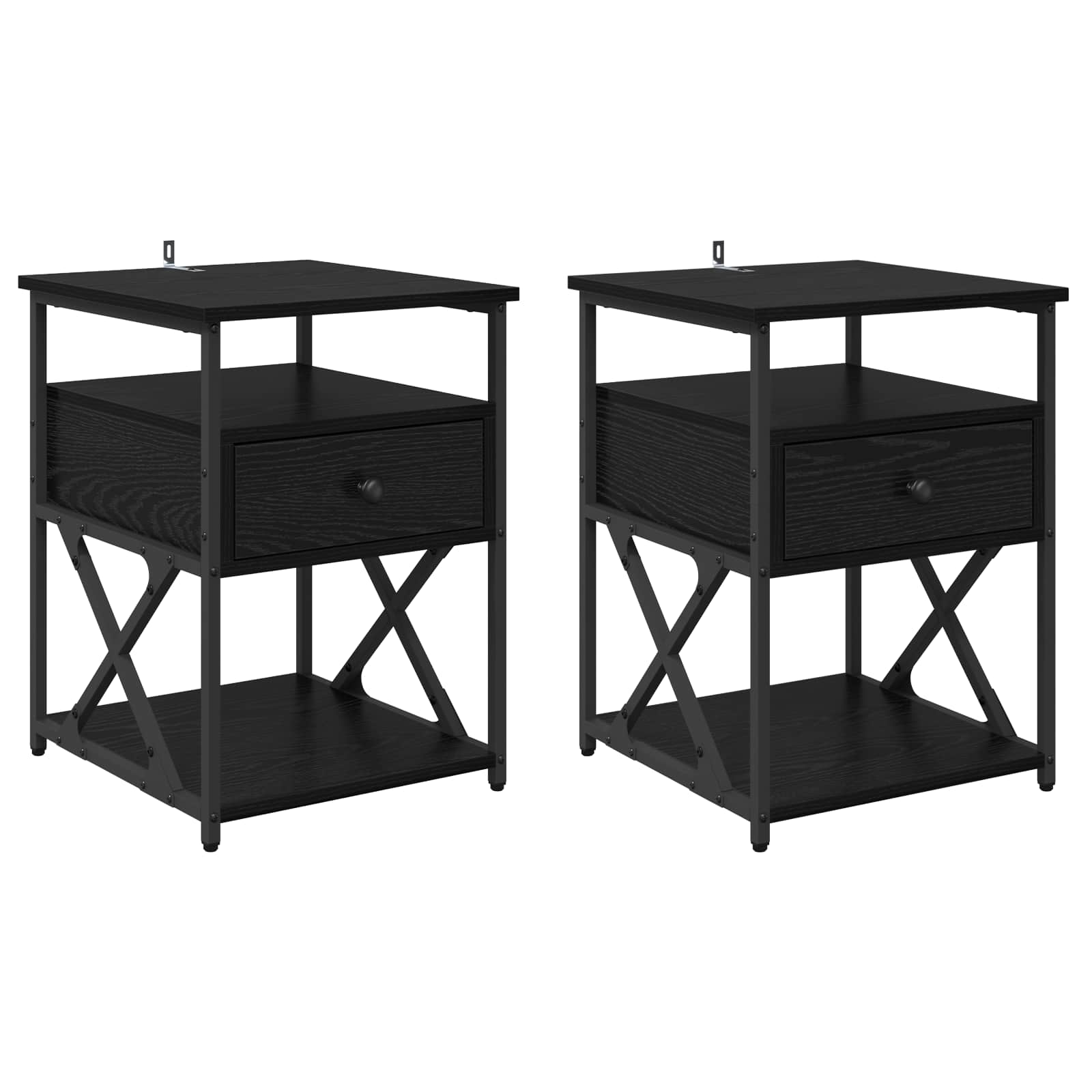 Noćni ormar 2 pcs Crni hrast 40 x 42 x 55 cm Konstruirano drvo
