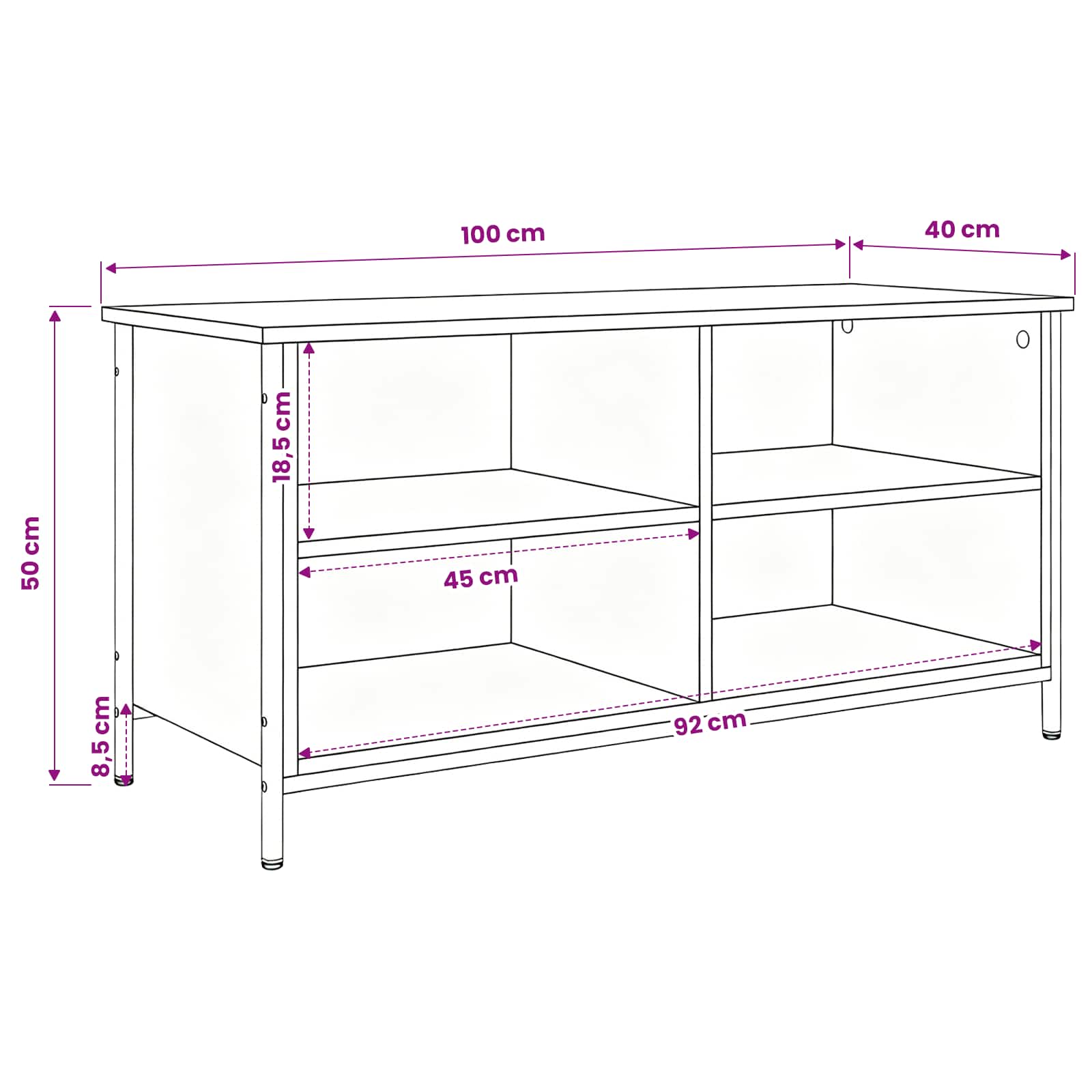 TV ormar Staro drvo 100 x 40 x 50 cm Konstruirano drvo