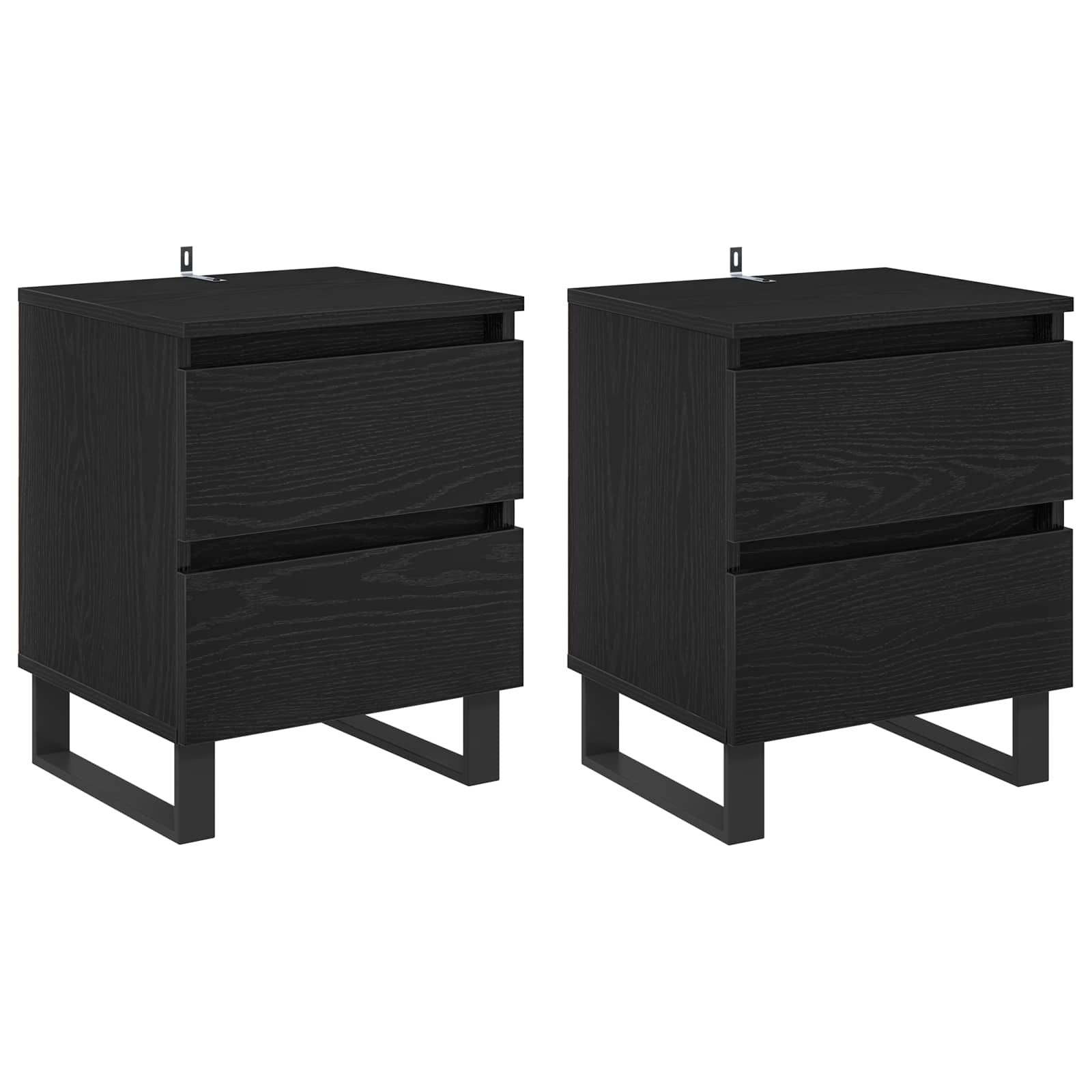 Noćni ormar 2 pcs Crni hrast 40 x 35 x 50 cm Konstruirano drvo