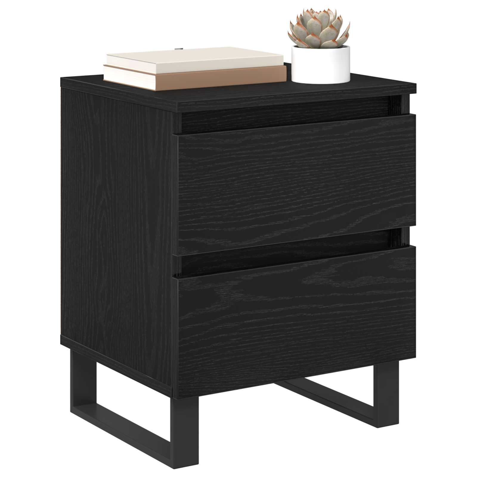 Noćni ormar 2 pcs Crni hrast 40 x 35 x 50 cm Konstruirano drvo