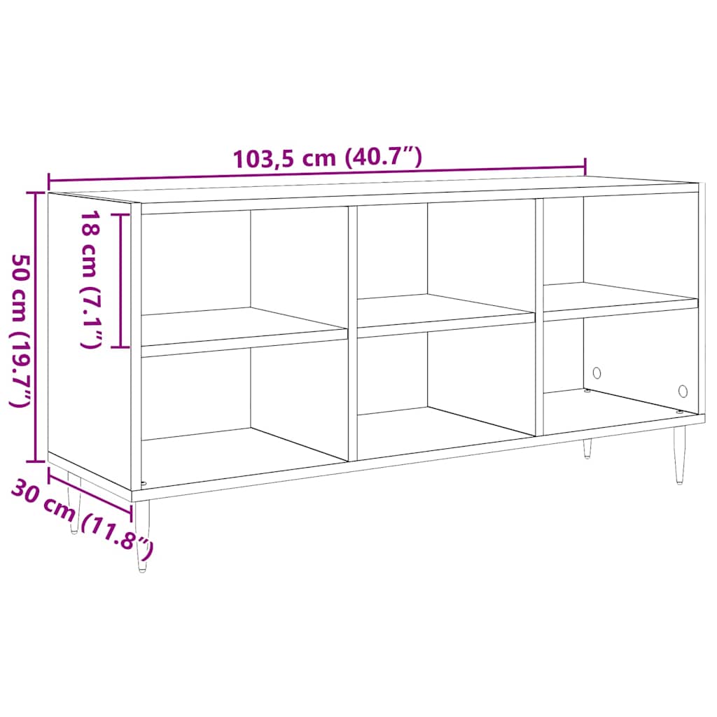 TV ormar Staro drvo 103,5 x 30 x 50 cm Konstruirano drvo