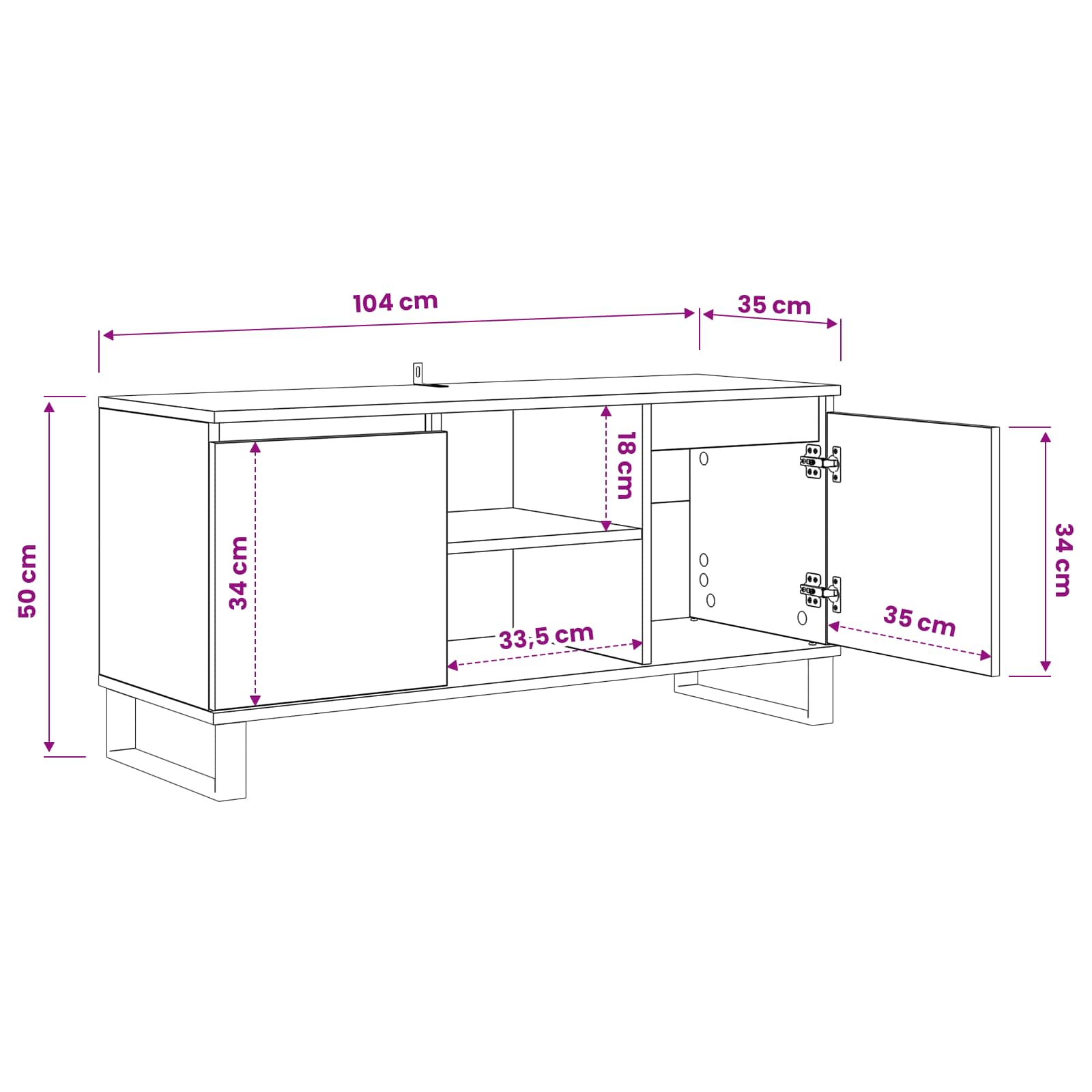 TV ormar Staro drvo 104 x 35 x 50 cm Konstruirano drvo