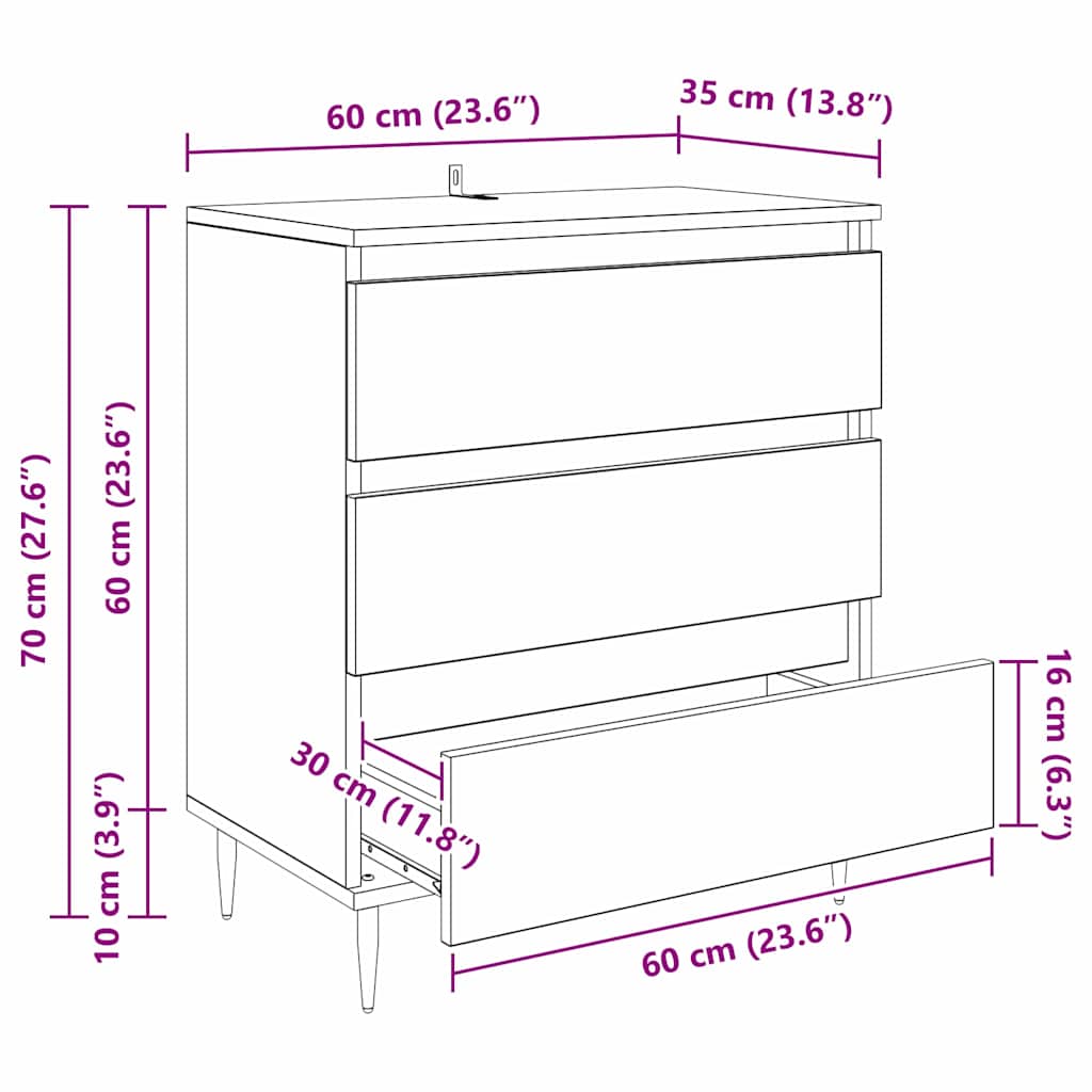 Kreveta s ladicama Staro drvo 60 x 35 x 70 cm Konstruirano drvo