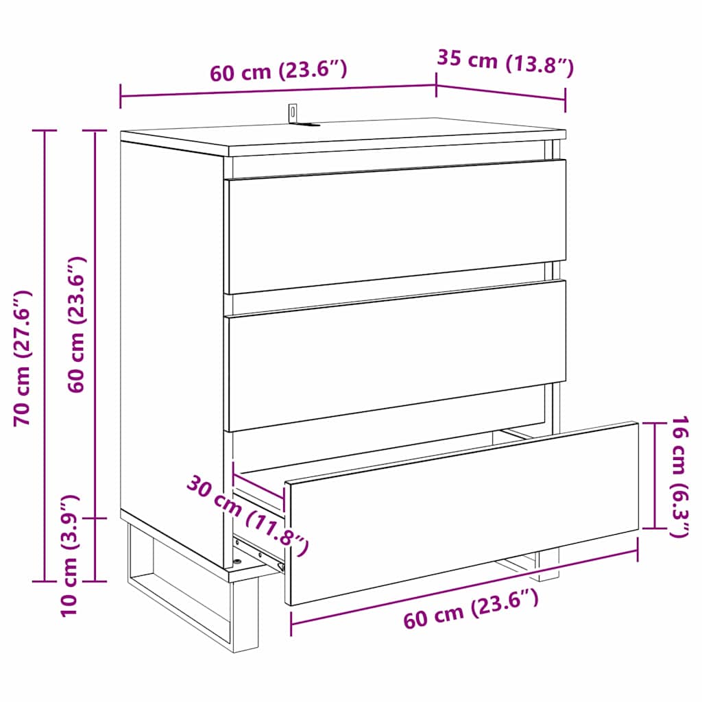 Kreveta s ladicama Staro drvo 60 x 35 x 70 cm Konstruirano drvo