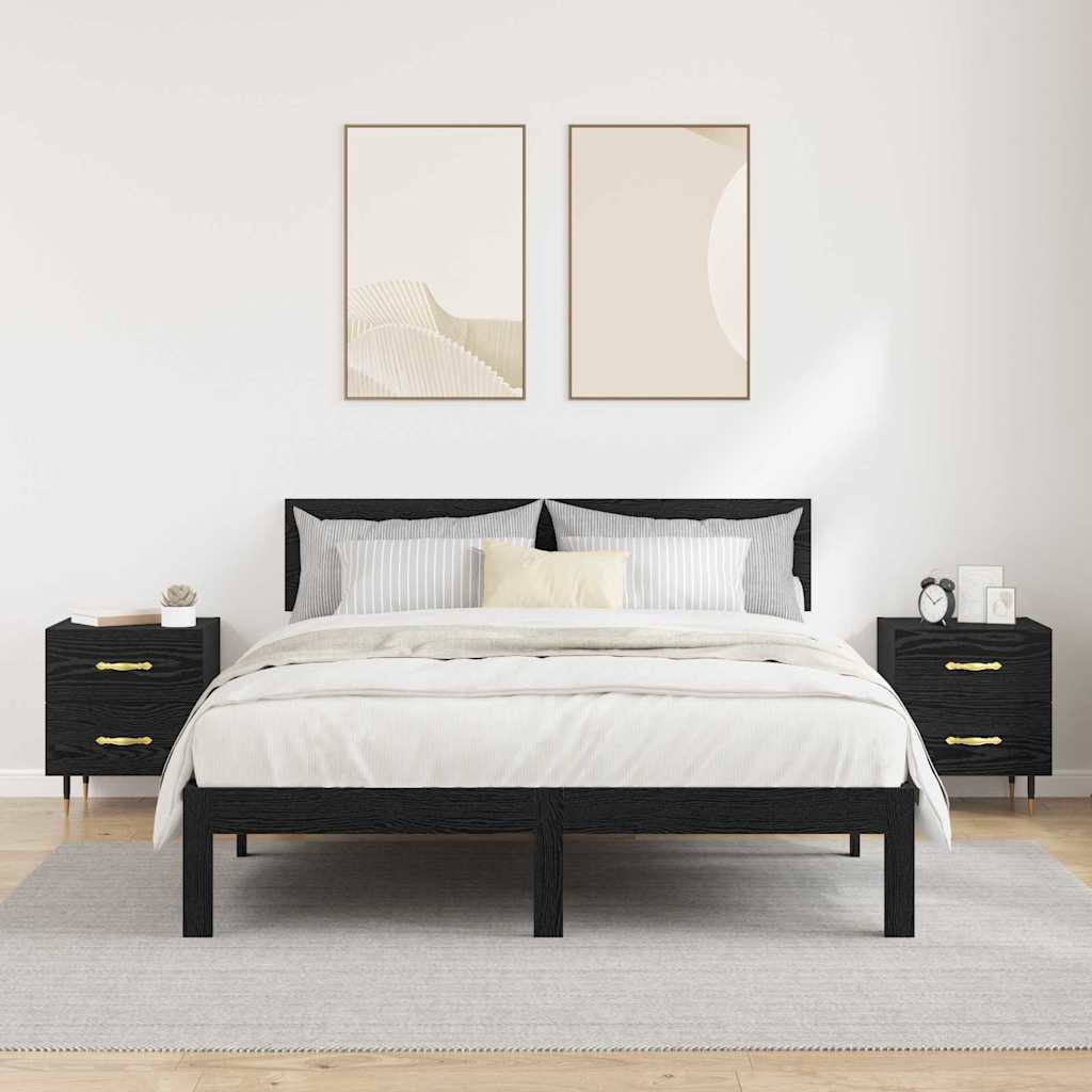 Noćni ormar s ladicama 2 pcs Crni hrast 40 x 35 x 47,5 cm