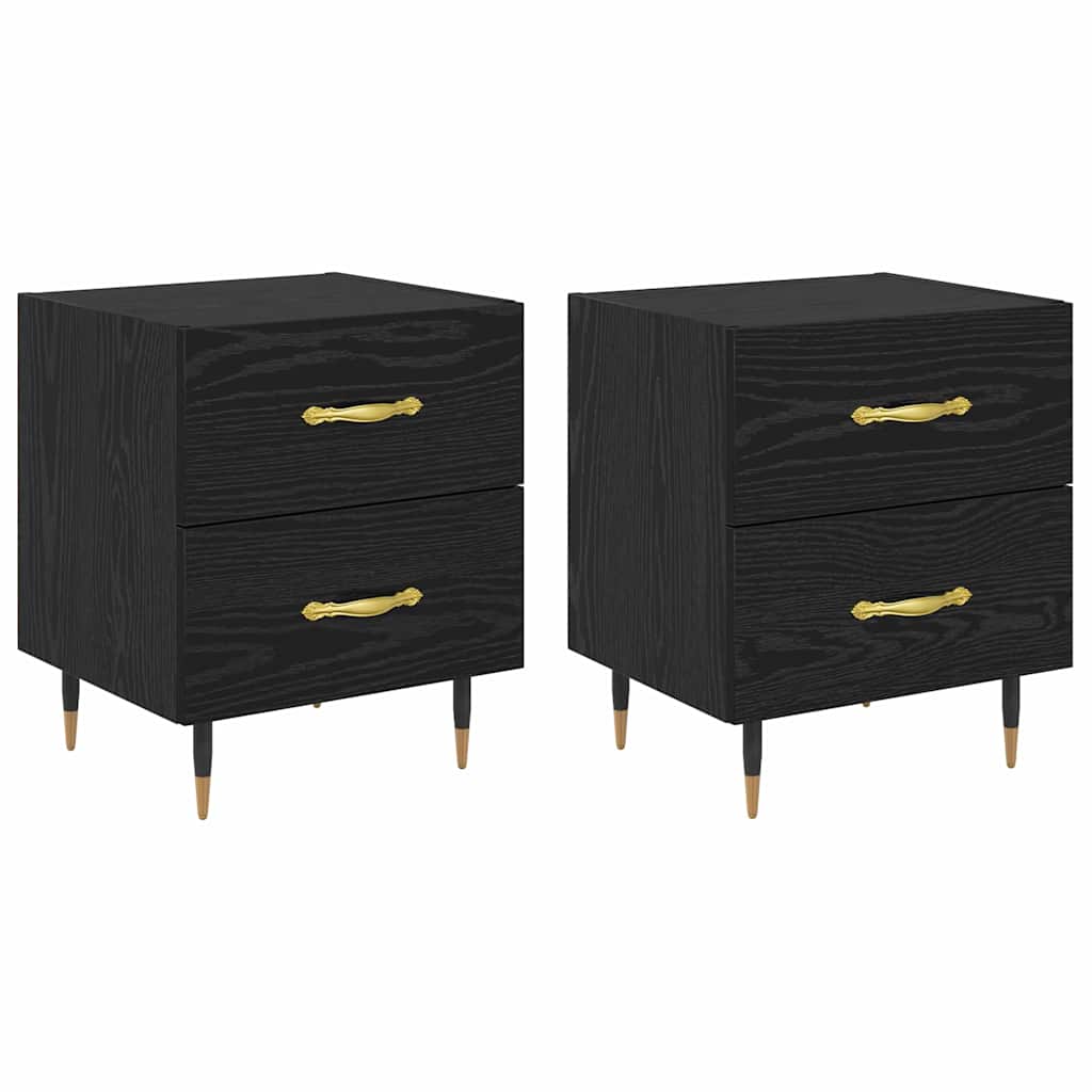 Noćni ormar s ladicama 2 pcs Crni hrast 40 x 35 x 47,5 cm