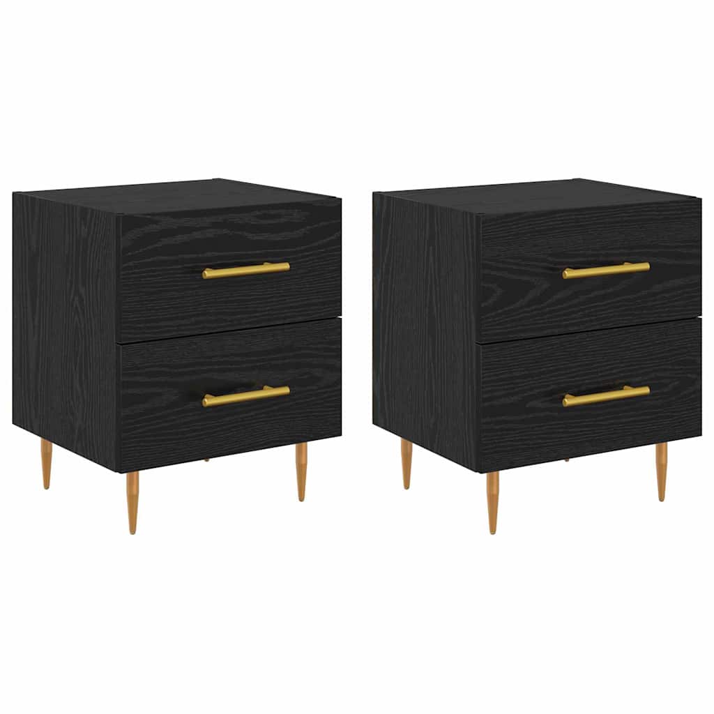 Noćni ormar s ladicama 2 pcs Crni hrast 40 x 35 x 47,5 cm