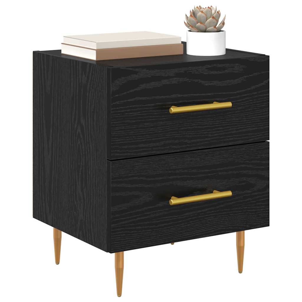 Noćni ormar s ladicama 2 pcs Crni hrast 40 x 35 x 47,5 cm