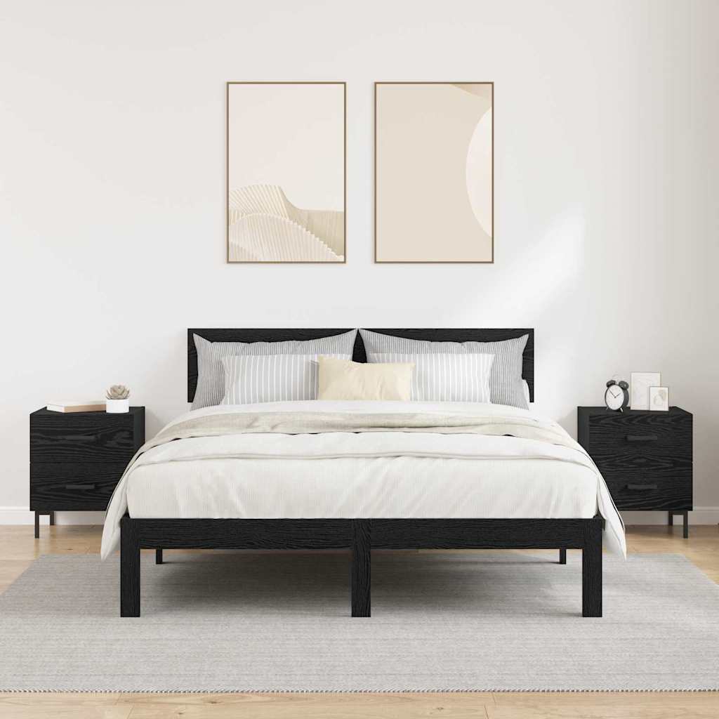 Noćni ormar s ladicama 2 pcs Crni hrast 40 x 35 x 47,5 cm
