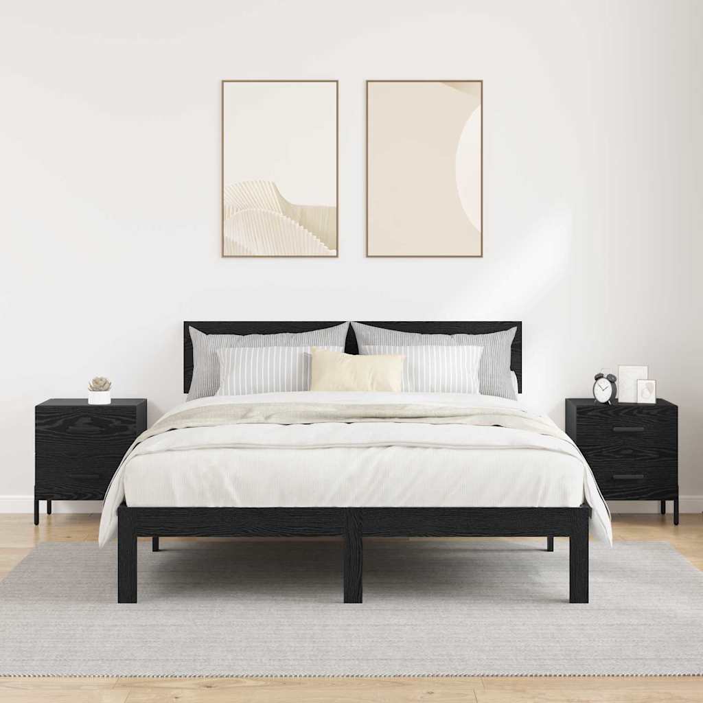 Noćni ormar s ladicama 2 pcs Crni hrast 40 x 35 x 47,5 cm