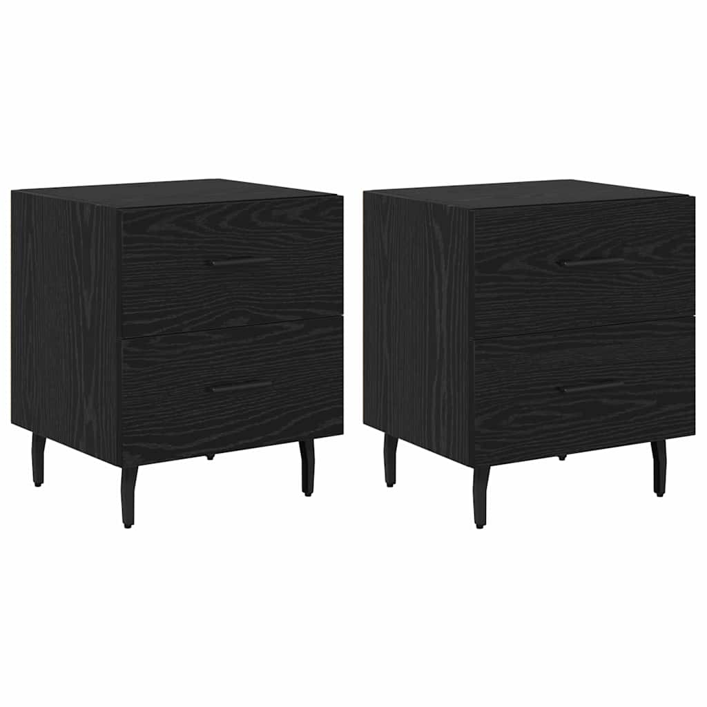 Noćni ormar s ladicama 2 pcs Crni hrast 40 x 35 x 47,5 cm