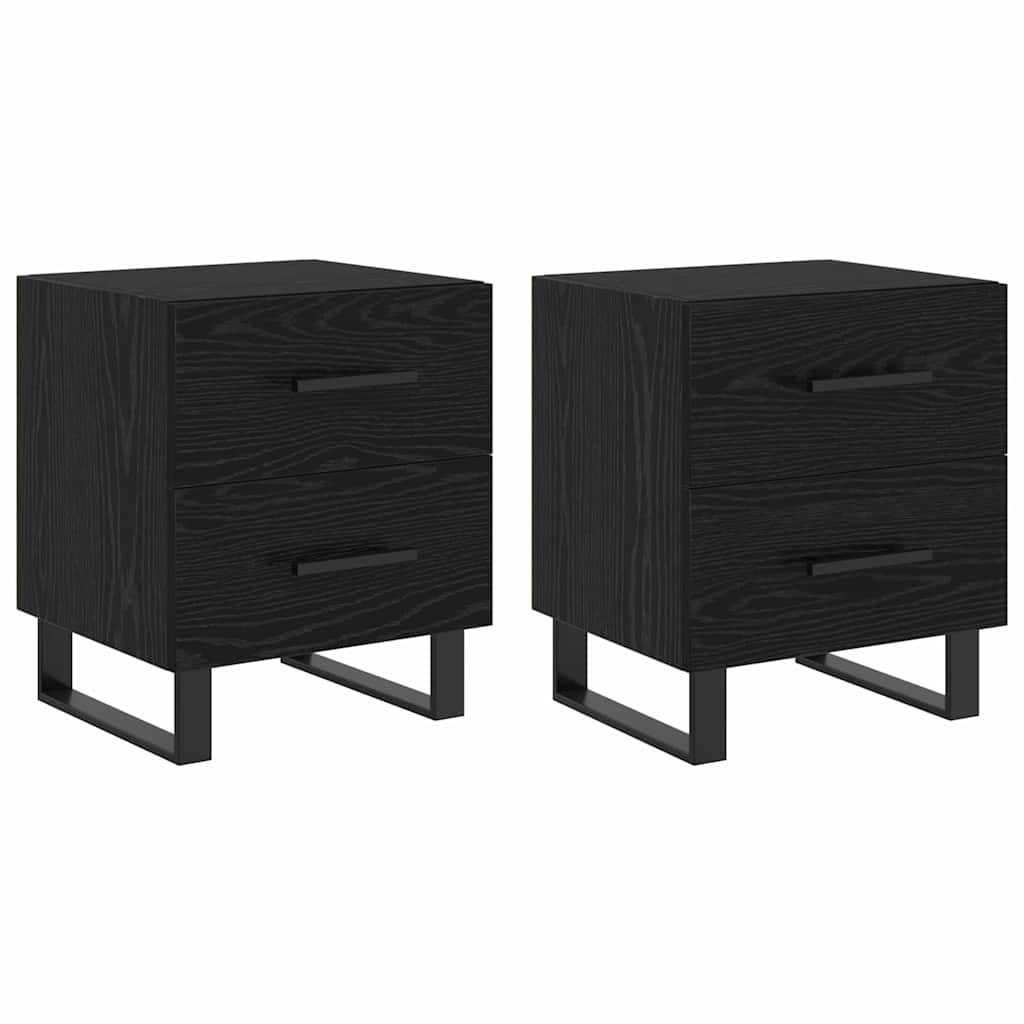 Noćni ormar s ladicama 2 pcs Crni hrast 40 x 35 x 47,5 cm