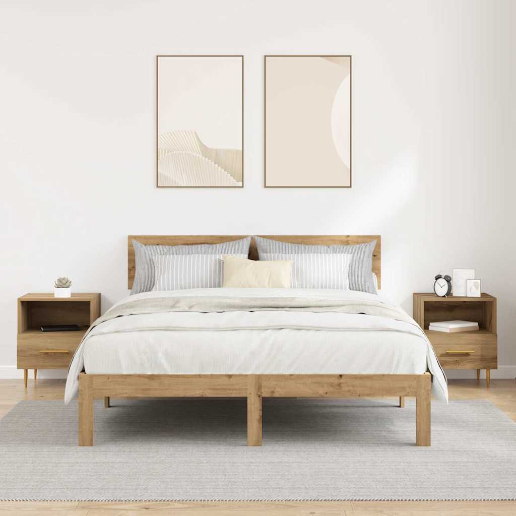 Noćni ormarić 2 pcs Smeđa 40 x 35 x 47,5 cm Konstruirano drvo