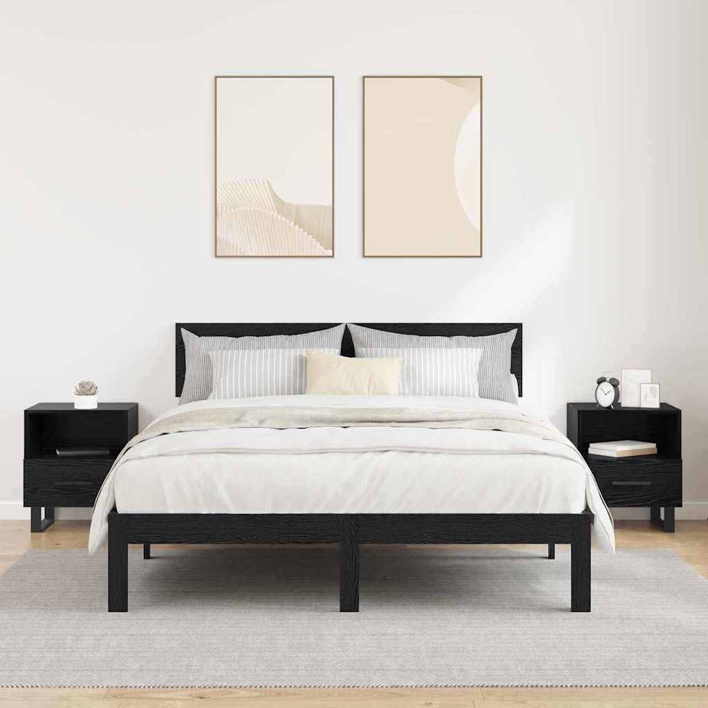 Noćni ormar s ladicama 2 pcs Crni hrast 40 x 35 x 47,5 cm
