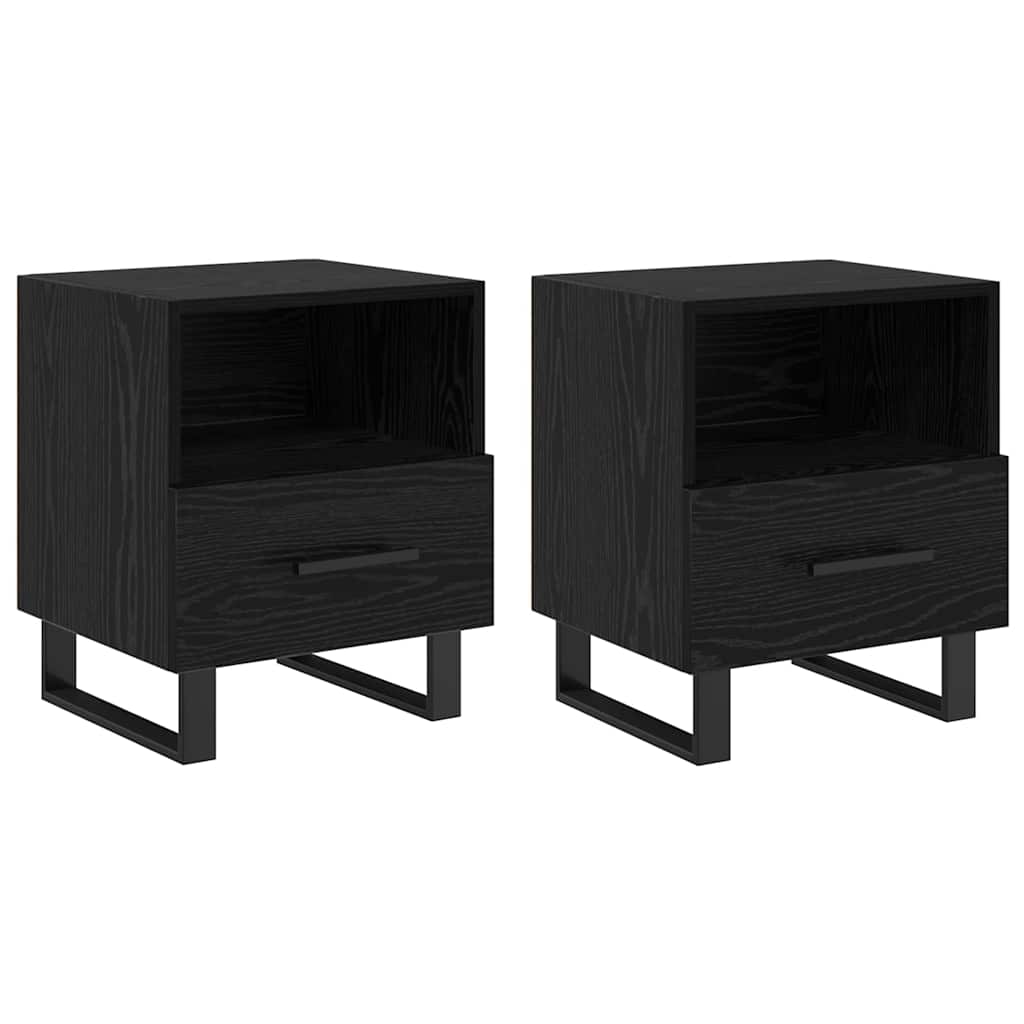Noćni ormar s ladicama 2 pcs Crni hrast 40 x 35 x 47,5 cm