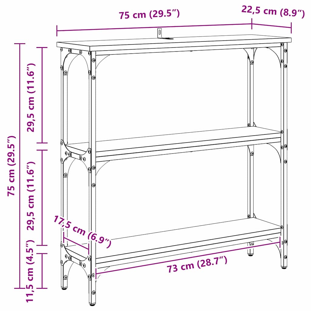 Konzolna stolica Staro drvo 75 x 22,5 x 75 cm Konstruirano drvo