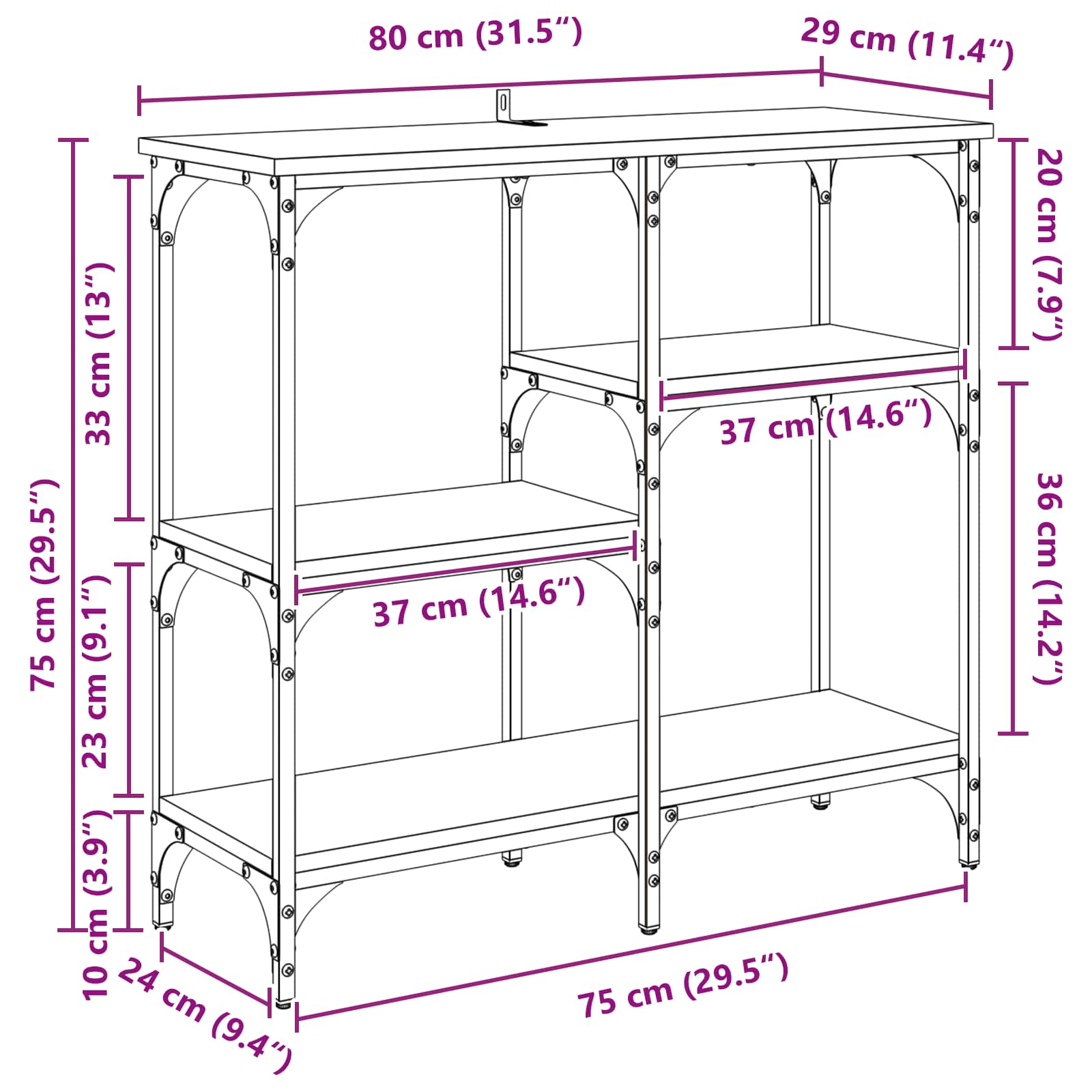 Konzolna stolica Staro drvo 80 x 29 x 75 cm Konstruirano drvo