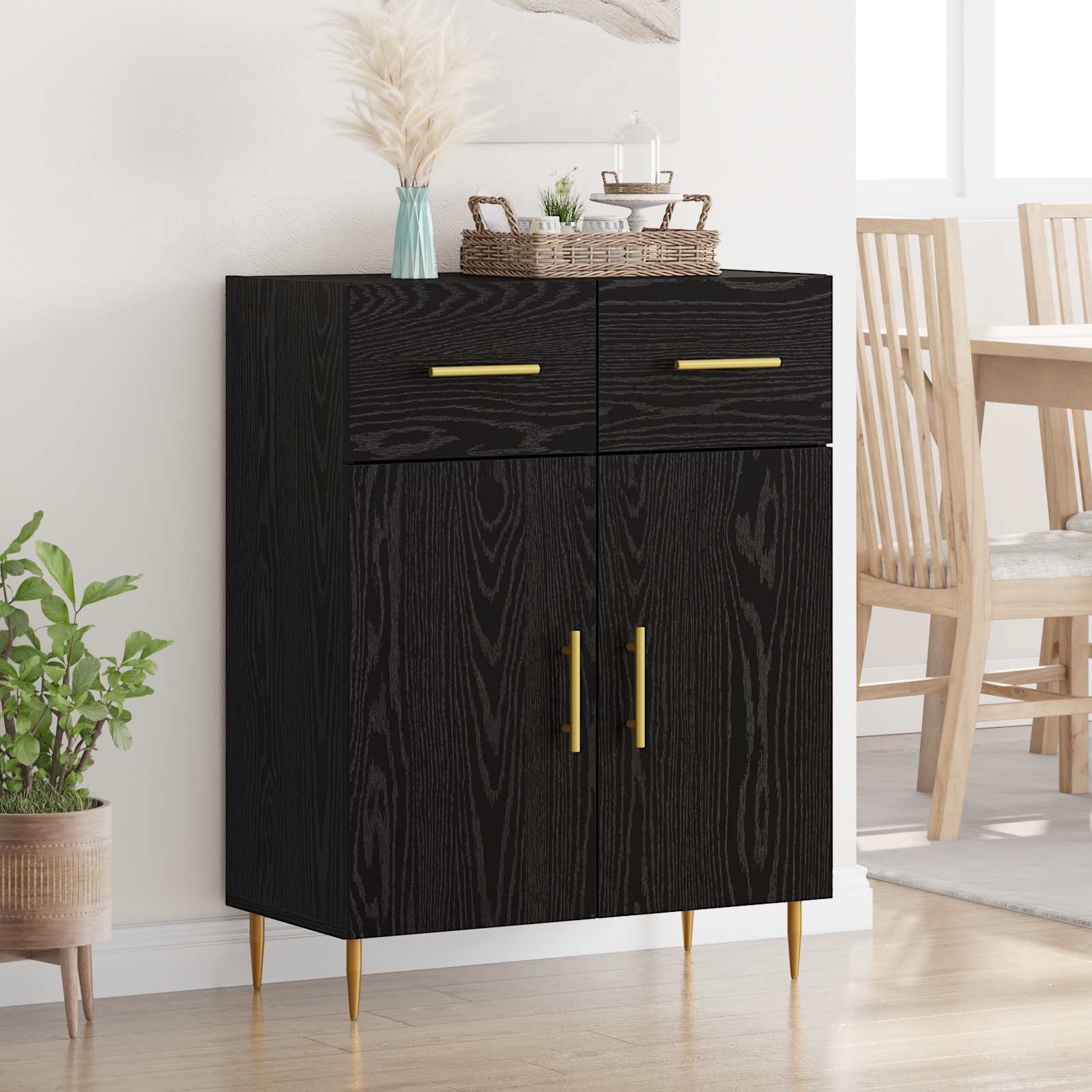 Kreveta Crni hrast 69,5 x 34 x 90 cm Konstruirano drvo