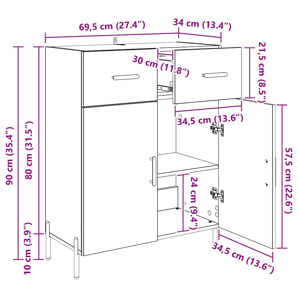 Kreveta Staro drvo 69,5 x 34 x 90 cm Konstruirano drvo