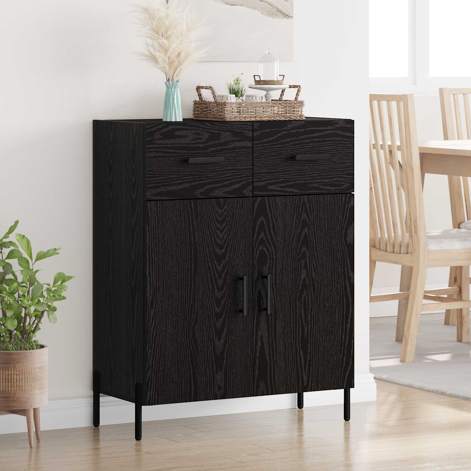 Kreveta Crni hrast 69,5 x 34 x 90 cm Konstruirano drvo