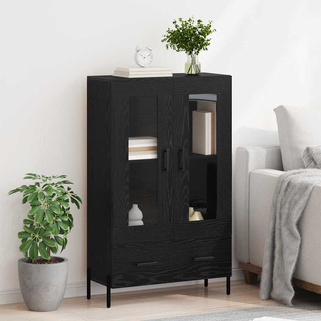 Highboard s ladicama Corona Crni hrast 69,5 x 31 x 115 cm
