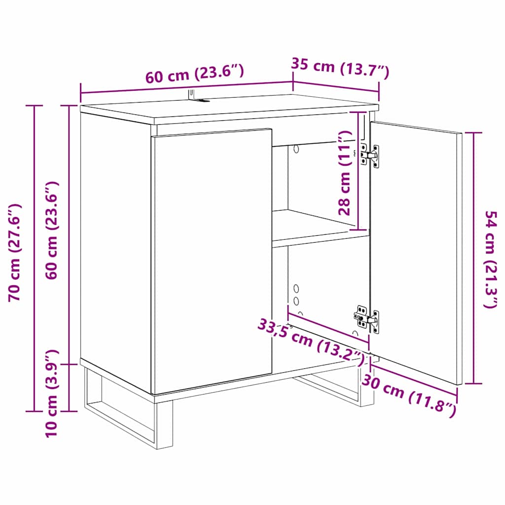 Kreveta Umjetnički hrast 60 x 35 x 70 cm Konstruirano drvo