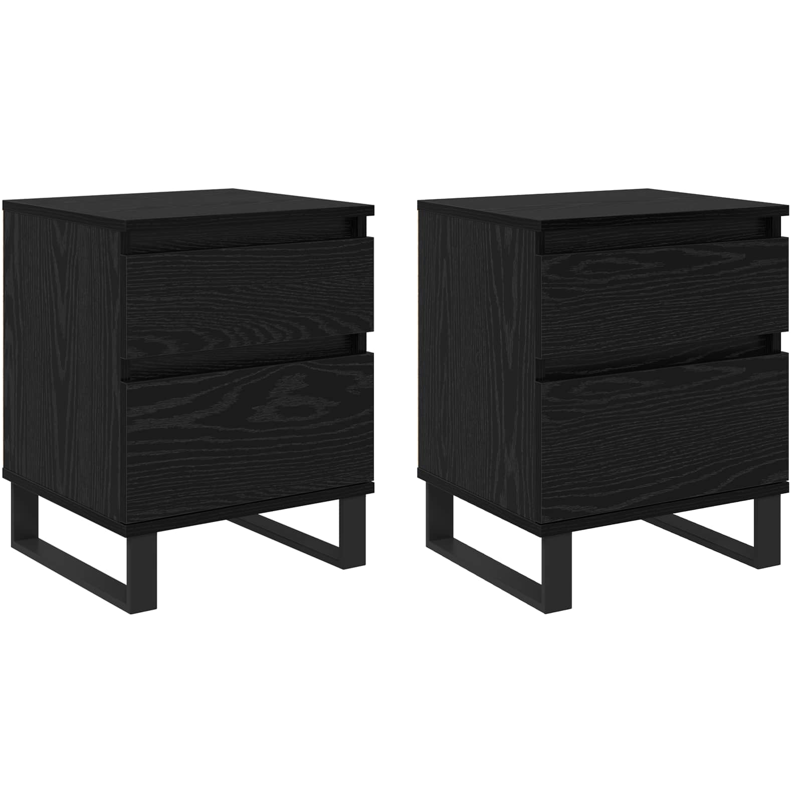 Noćni ormar 2 pcs Crni hrast 40 x 35 x 50 cm Konstruirano drvo
