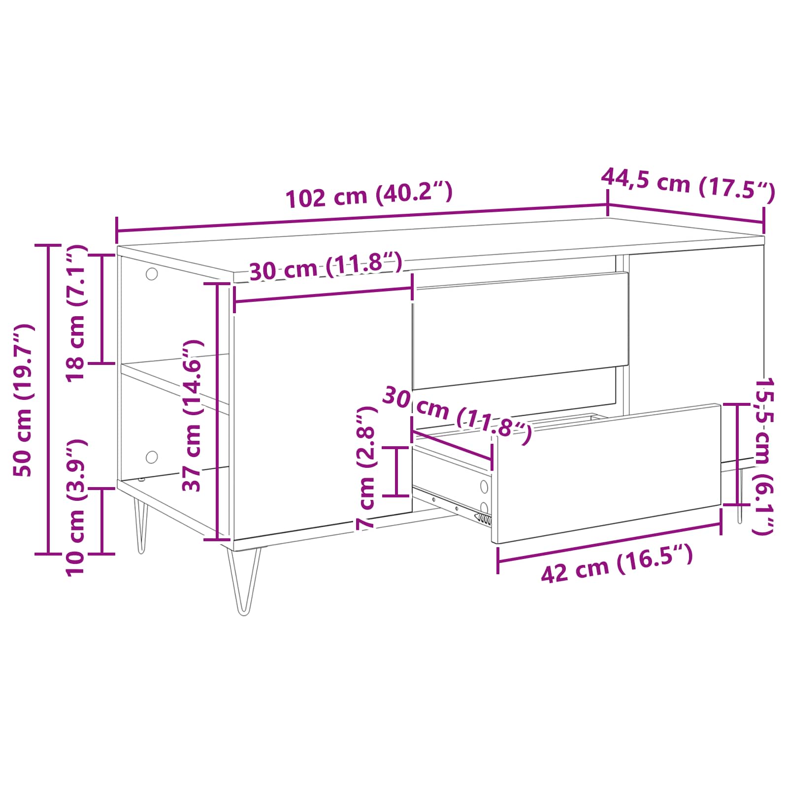 Kava Stol Staro drvo 102 x 44,5 x 50 cm Konstruirano drvo