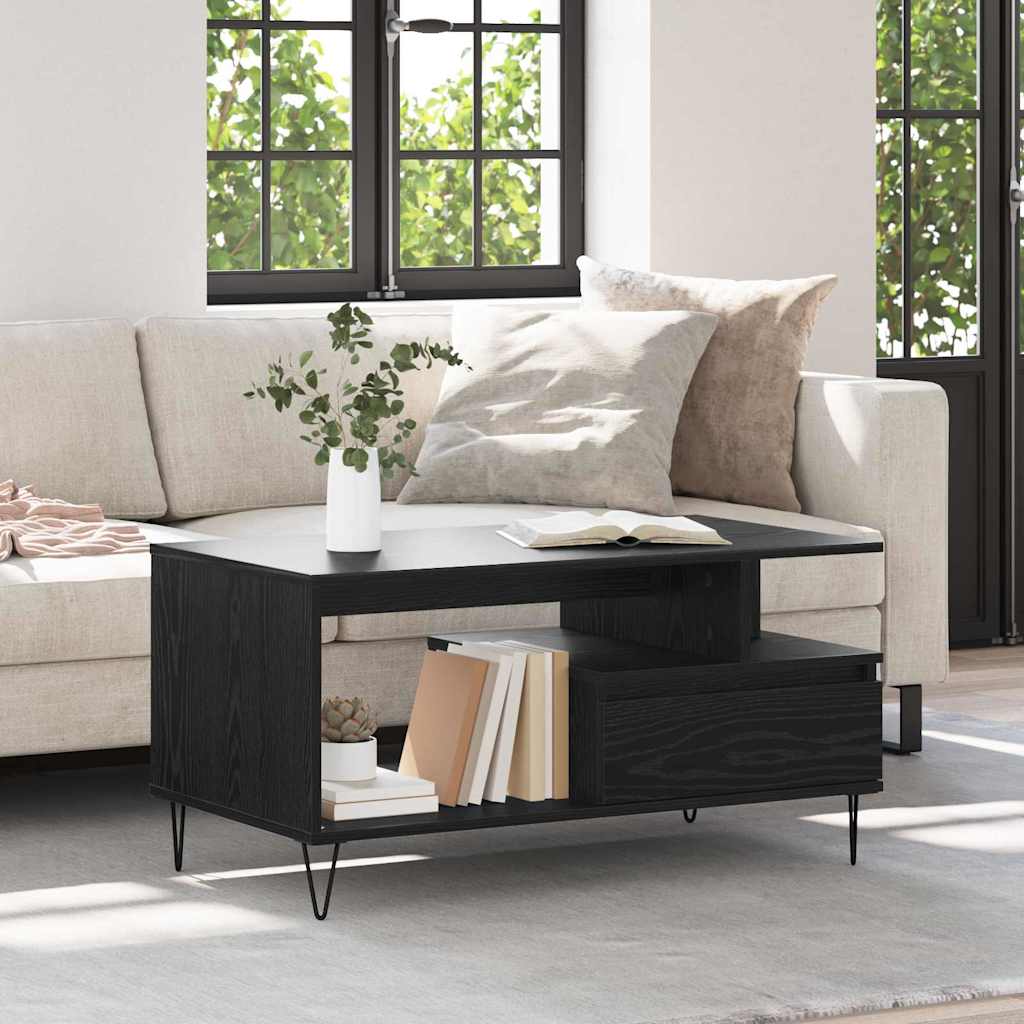 Kava Stol Crni hrast 90 x 49 x 45 cm Konstruirano drvo