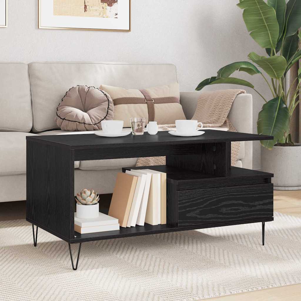 Kava Stol Crni hrast 90 x 49 x 45 cm Konstruirano drvo