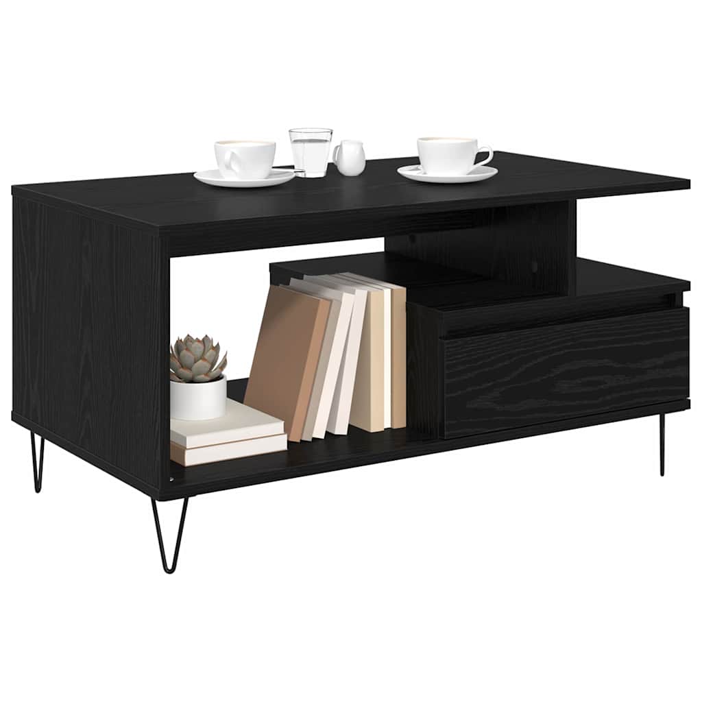Kava Stol Crni hrast 90 x 49 x 45 cm Konstruirano drvo