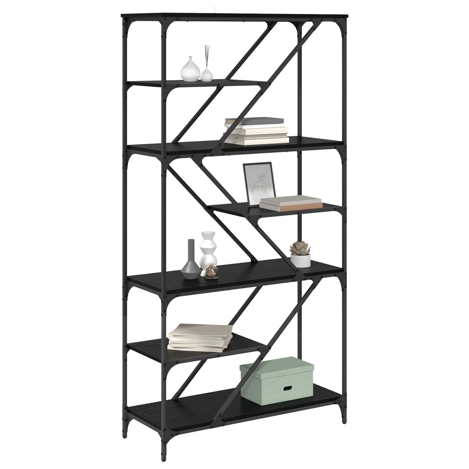Polica Crni hrast 91 x 36 x 176 cm Konstruirano drvo